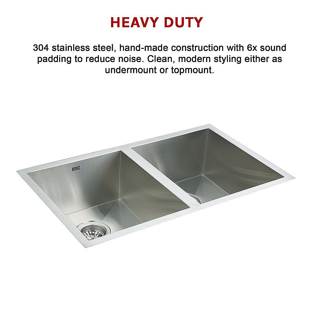 770x450mm Handmade Stainless Steel Undermount / Topmount Kitchen Sink with Waste
