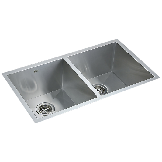 820x457mm Handmade Stainless Steel Undermount / Topmount Kitchen Laundry Sink with Waste
