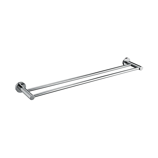Double Classic Chrome Towel Bar Rail Bathroom