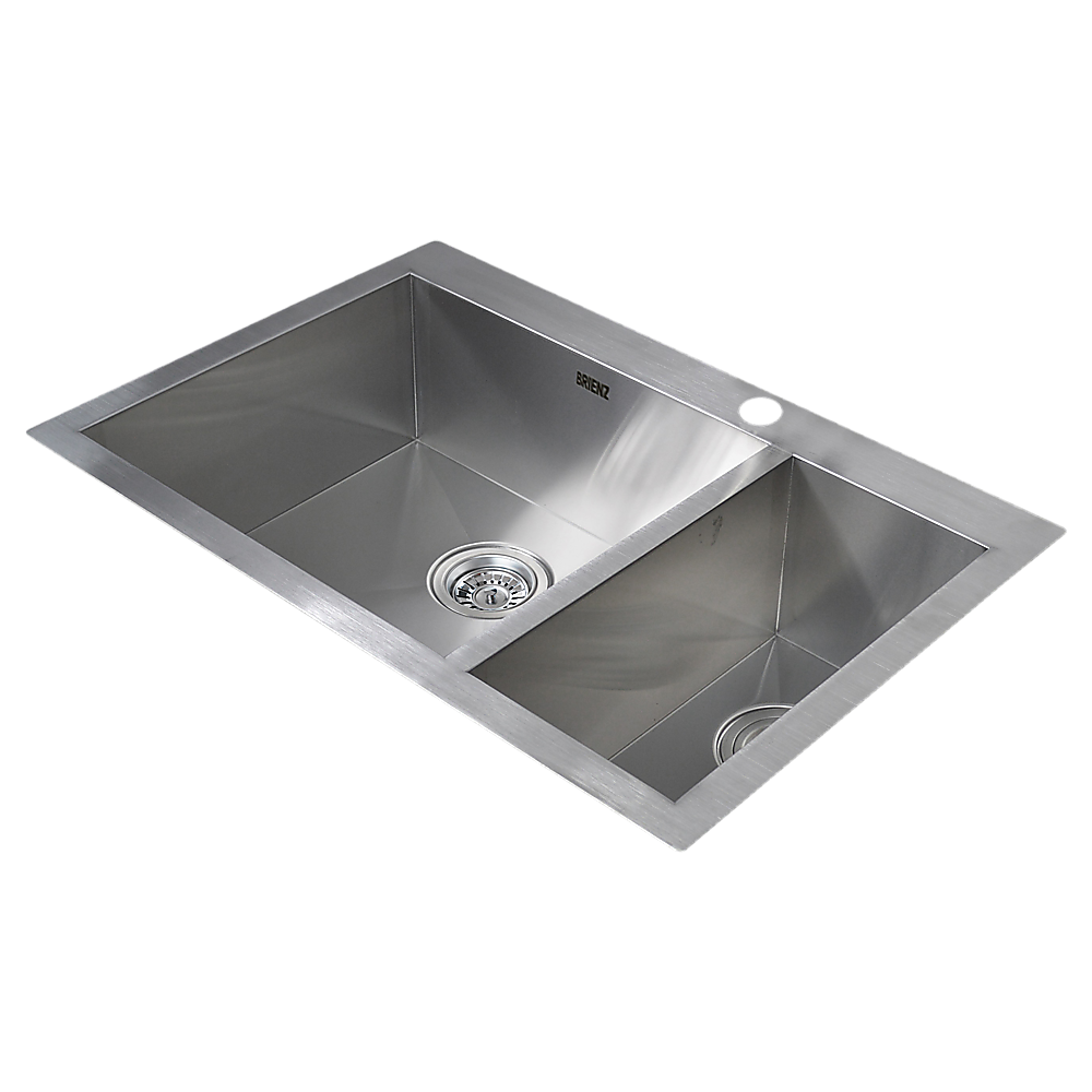 745x470mm Handmade Stainless Steel Topmount Kitchen Sink with Waste