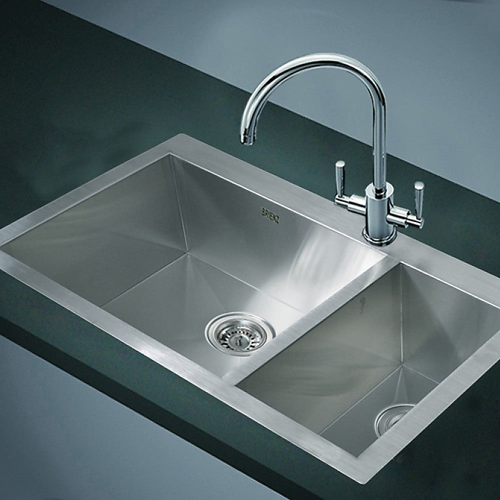 745x470mm Handmade Stainless Steel Topmount Kitchen Sink with Waste