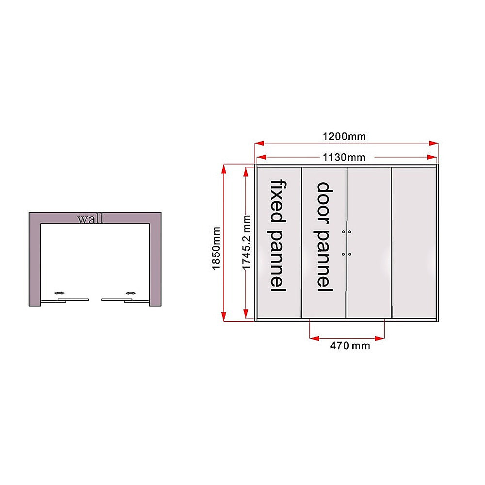 1200mm Sliding Door Safety Glass Shower Screen By Della Francesca
