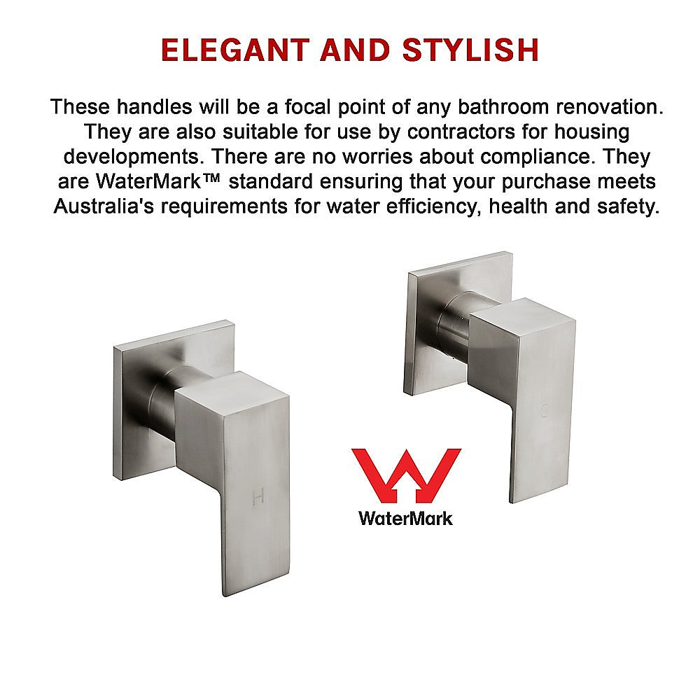 Chrome Shower/Bath Mixer Tap Set with Brushed Finish w/ WaterMark