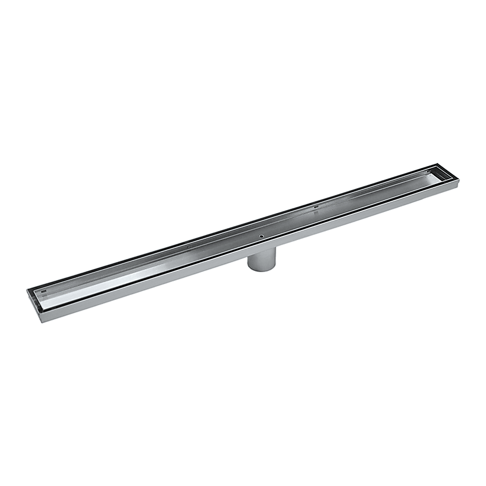 800mm Tile Insert Shower Bathroom Stainless Steel Grate Drain w/Centre outlet Floor Waste