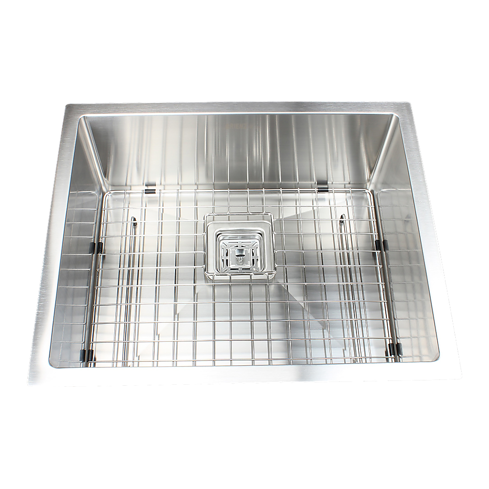 550x455mm Handmade 1.5mm Stainless Steel Undermount / Topmount Kitchen Sink with Square Waste