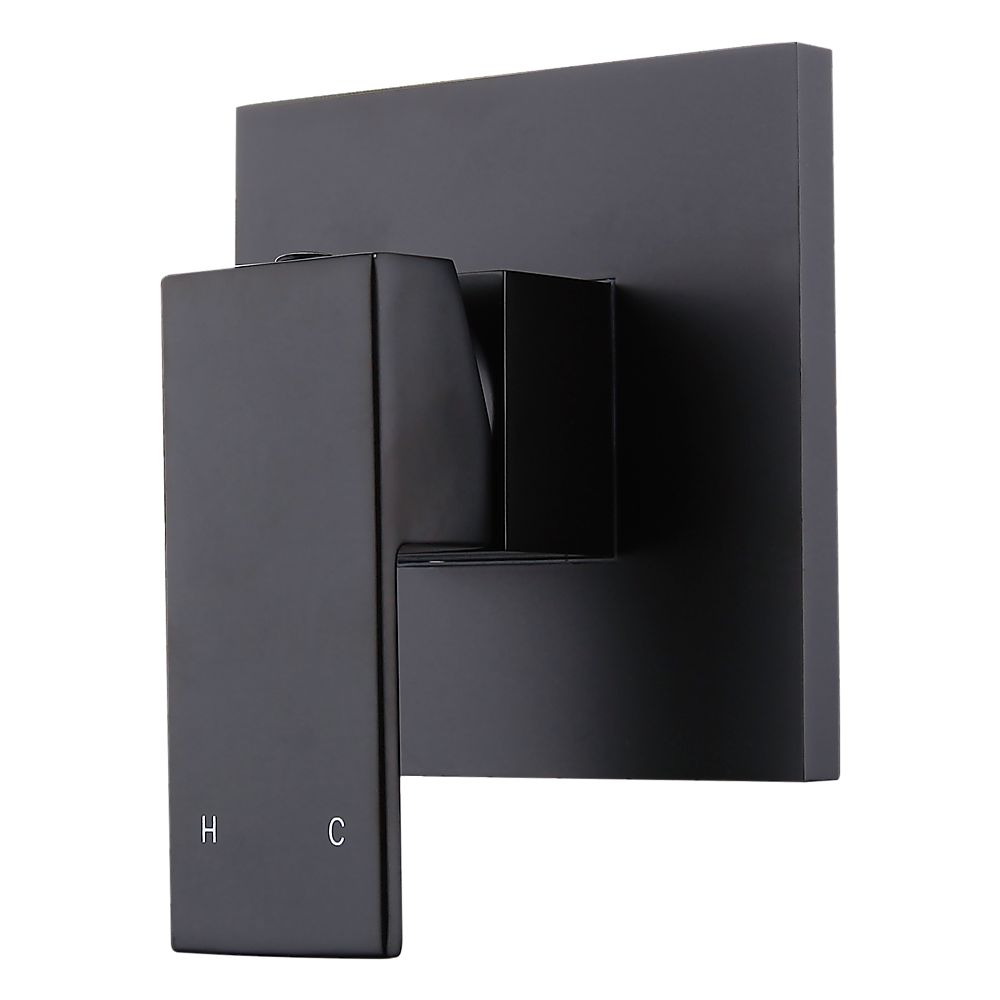 Polished Black Bathroom Shower Wall Mixer w/ WaterMark