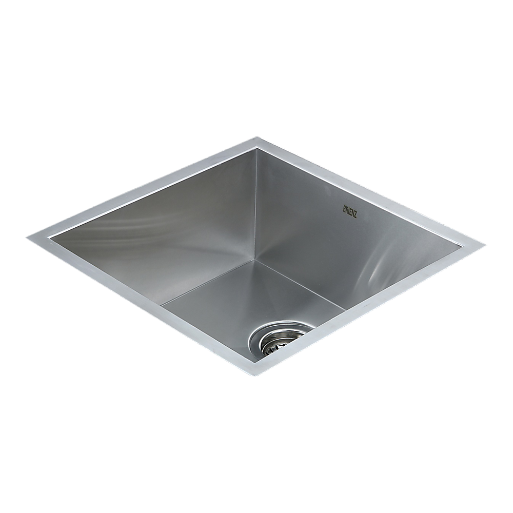 440x440mm Handmade Stainless Steel Undermount / Topmount Kitchen Laundry Sink with Waste