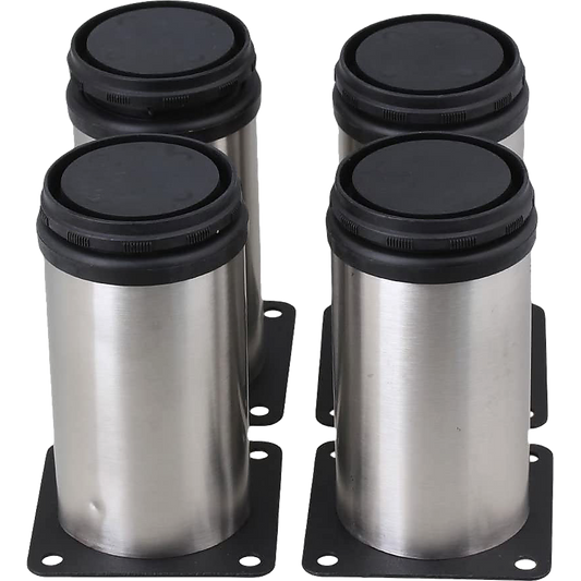 Stainless Steel Kitchen Adjustable Feet Round Furniture Leg Pack of 4