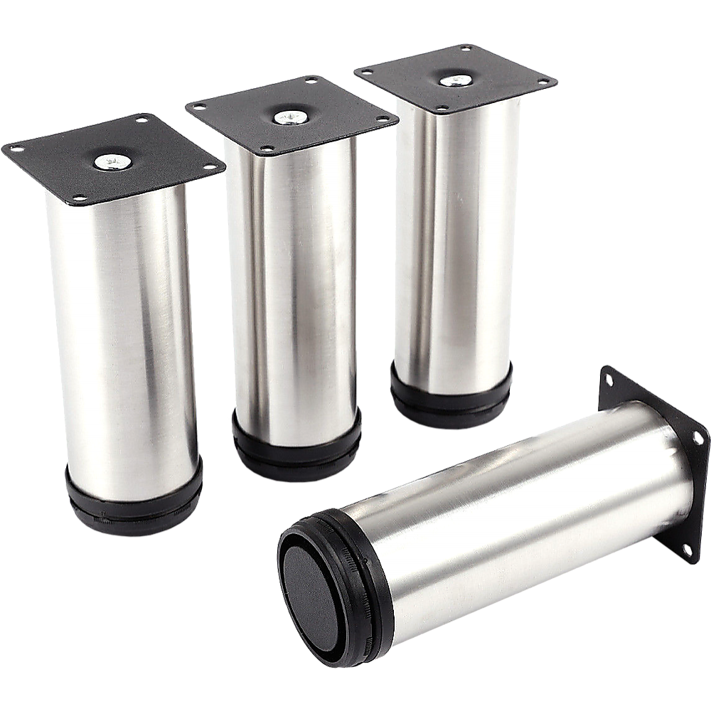 4x 12cm Adjustable Round Cupboard Table Sofa Bed Feet Furniture Leg