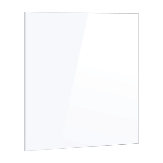 Toughened 90cm x 70cm White Glass Kitchen Splashback