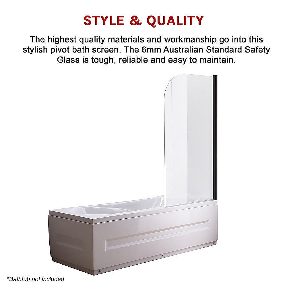 180° Pivot Door 6mm Safety Glass Bath Shower Screen 800x1400mm By Della Francesca