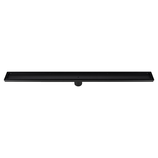 900mm Tile Insert Bathroom Shower Black Grate Drain w/Centre outlet Floor Waste