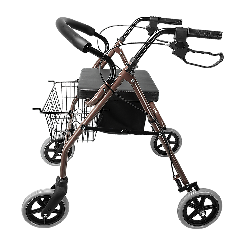 Rollator Walker Walking Frame With Wheels Zimmer Mobility Aids Seat Coffee