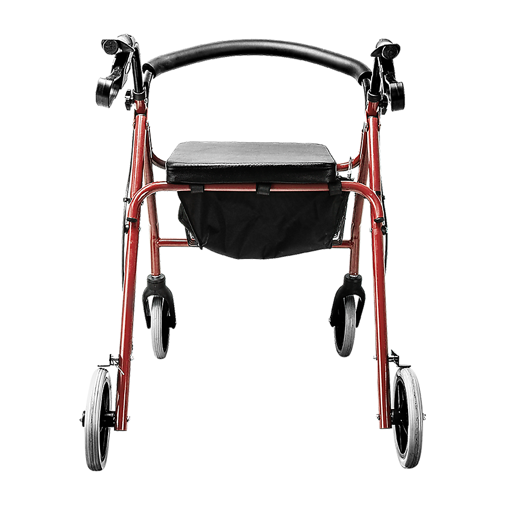 Rollator Walker Walking Frame With Wheels Zimmer Mobility Aids Seat Red