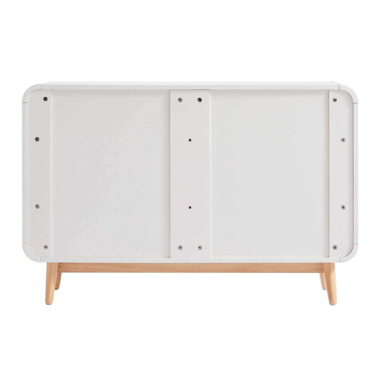 Merlin White Modern Retro Chest of Drawers Cabinet White and Oak