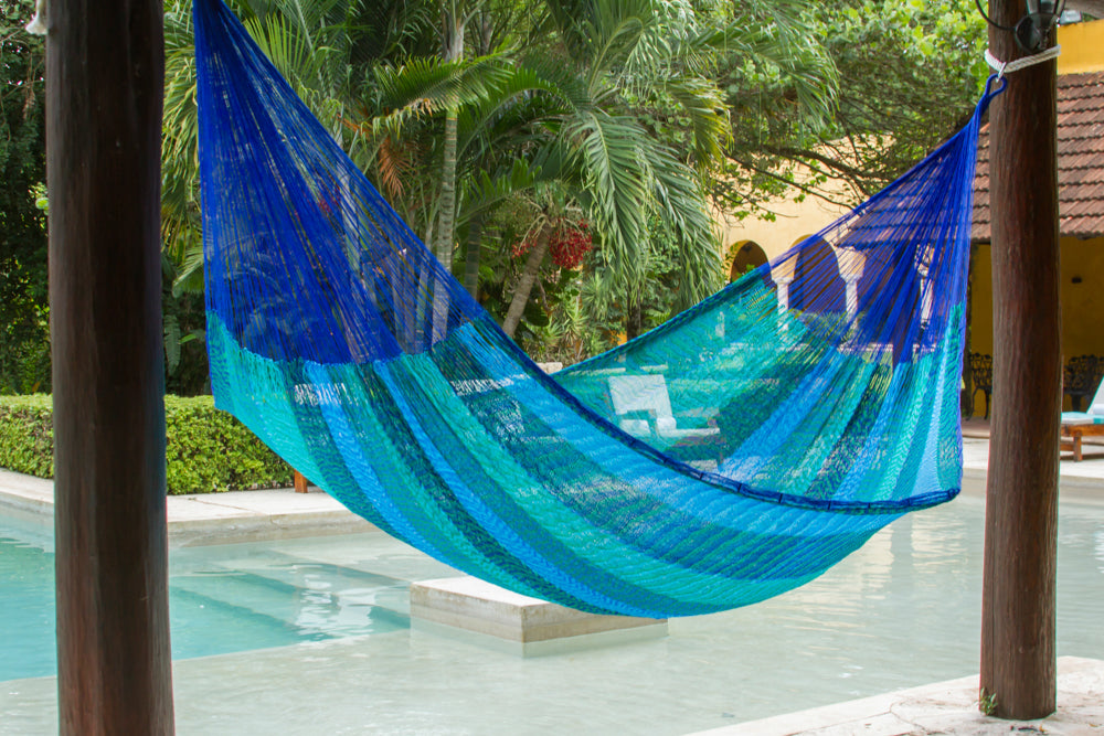 Mayan Legacy King Plus Size Nylon Mexican Hammock in Caribe Colour