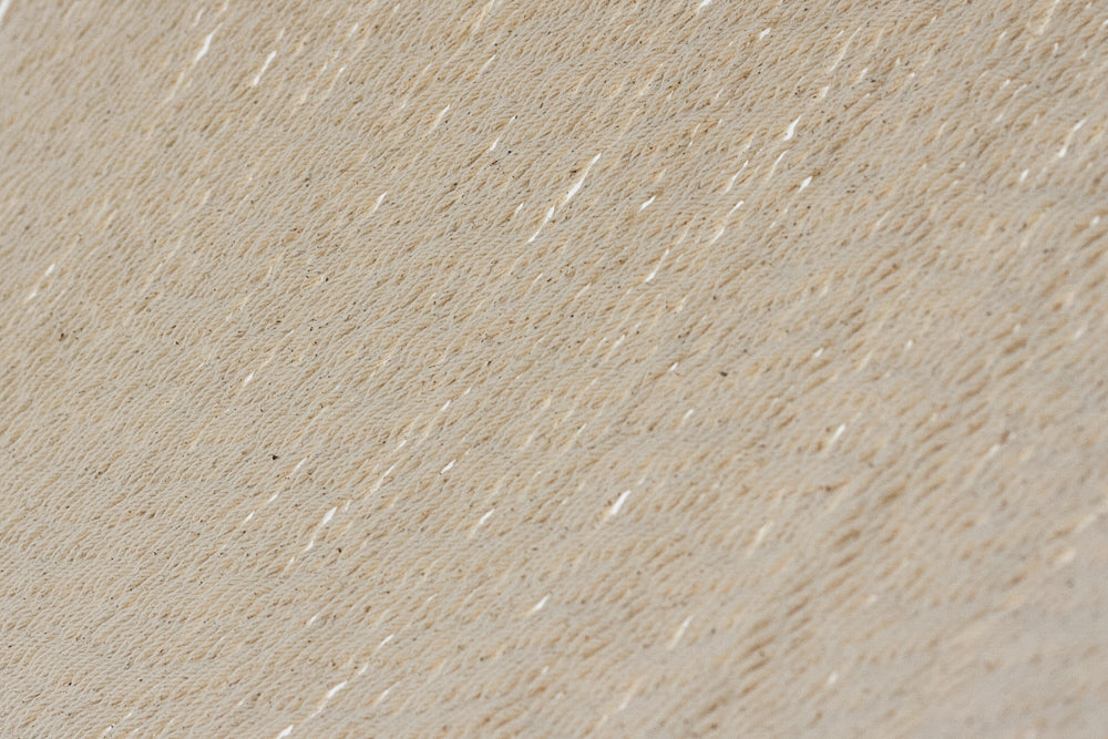 Mayan Legacy Queen Size Outdoor Cotton Mexican Resort Hammock No Fringe in Cream Colour