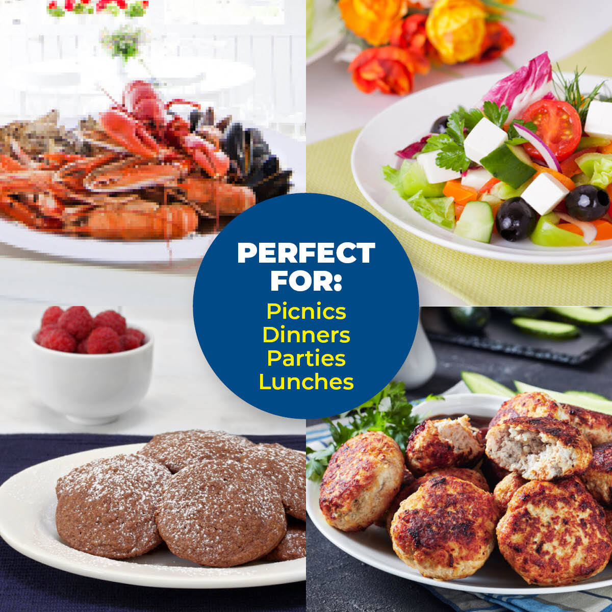 Home Master 48PCE Party Platters Oval Plastic Lightweight Durable 43cm